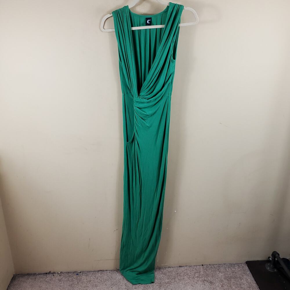 C'est Tout Green Knotted Front Sleeveless Maxi Dress Size S